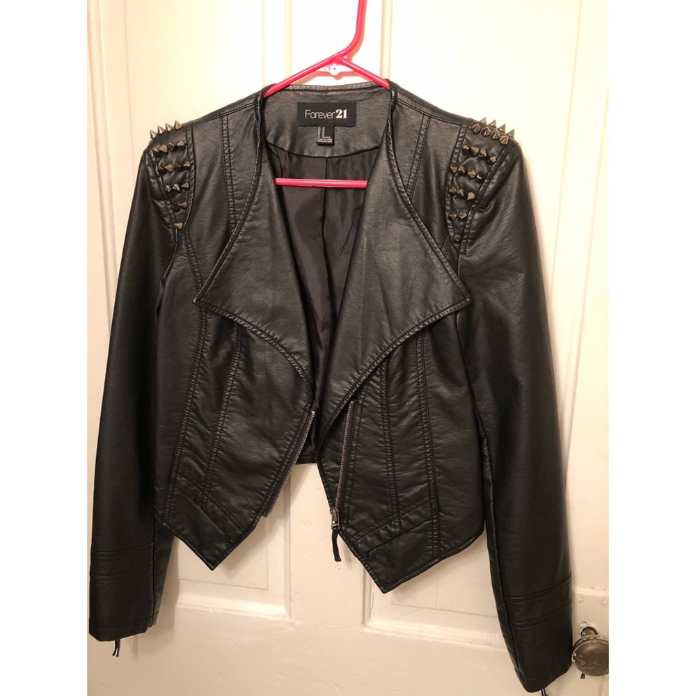 Forever 21 | Studded Faux Leather Jacket | Medium